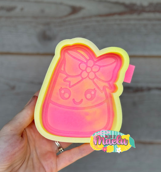 Candy Corn with Bow freshie mold | silicone freshie mold