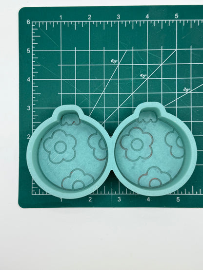 Ornament with Flowers Vent Clips Freshie Mold | silicone freshie mold