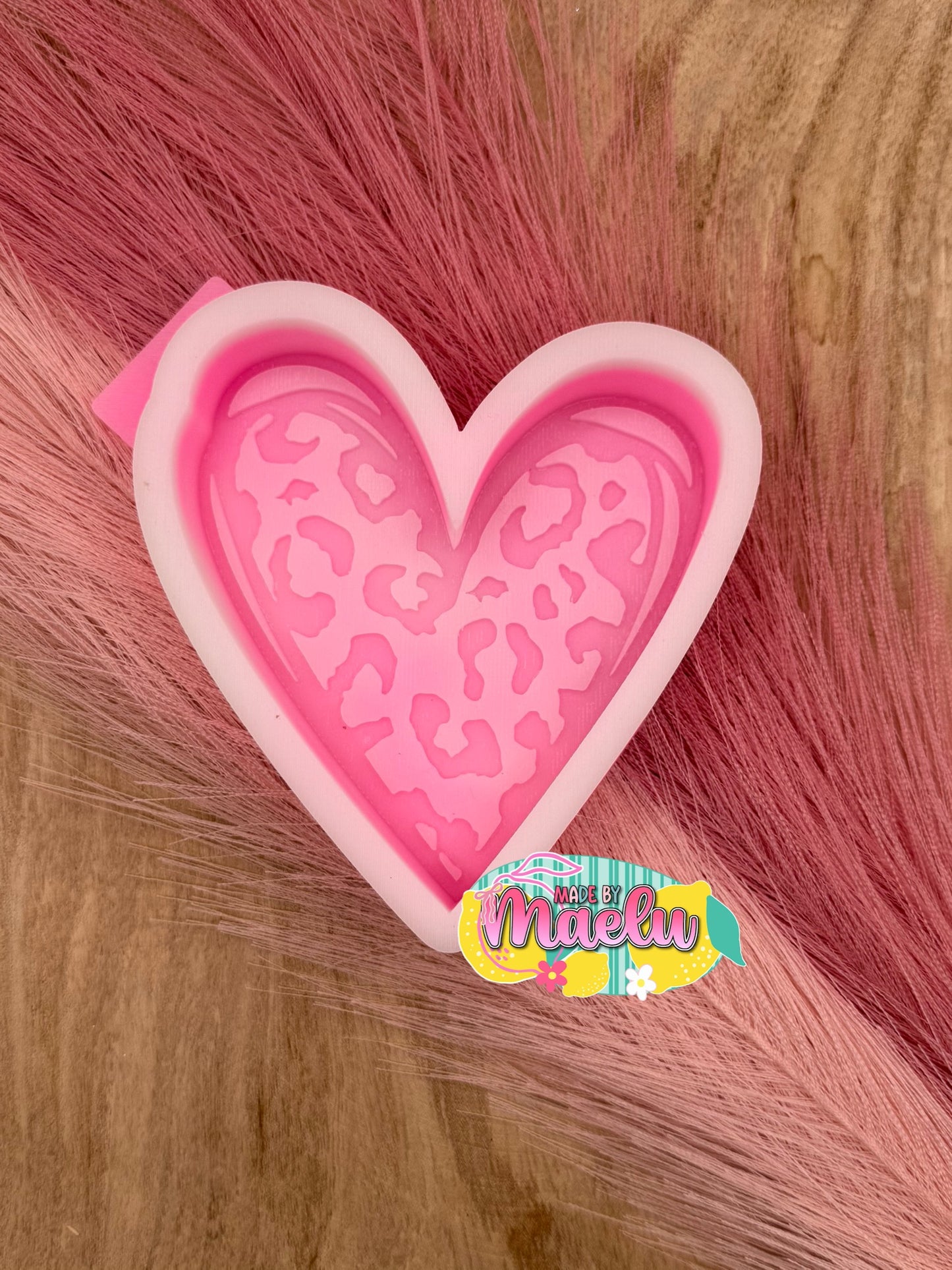 Leopard Print Heart Freshie Mold | Silicone Freshie Mold