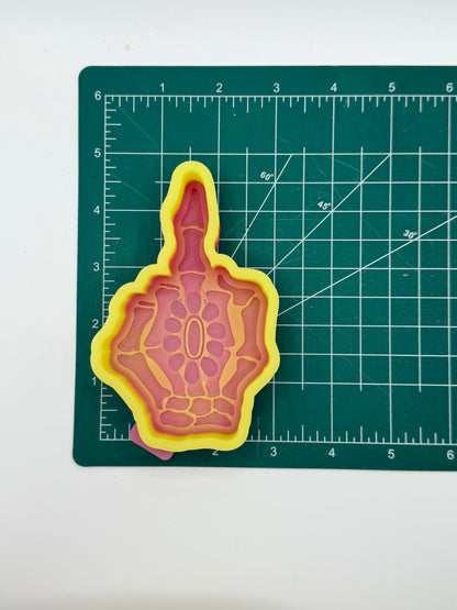 Turquoise Ring Skeleton Hand Freshie Mold | Silicone Freshie Mold