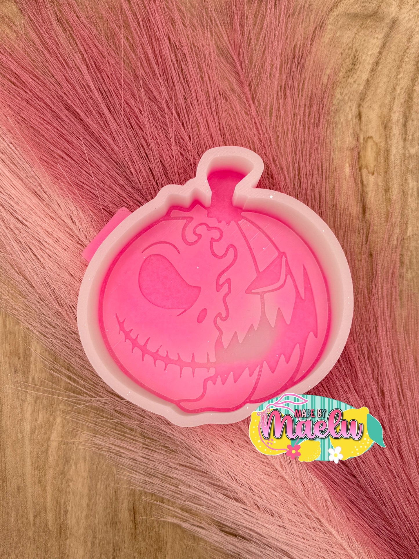 Pumpkin-Skeleton Face Freshie Mold | silicone freshie mold