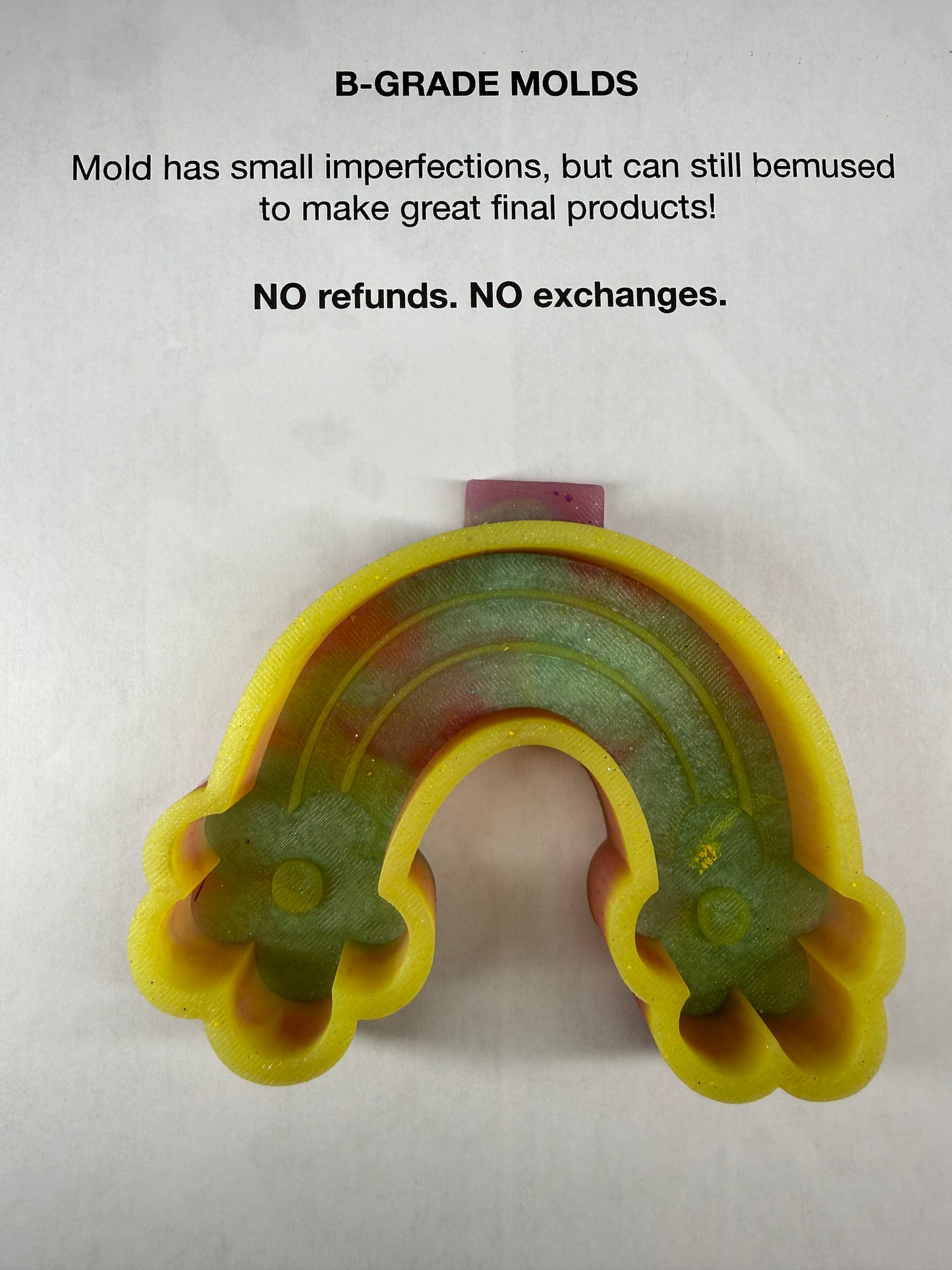 *B-GRADE* Mold - Rainbow with Flowers