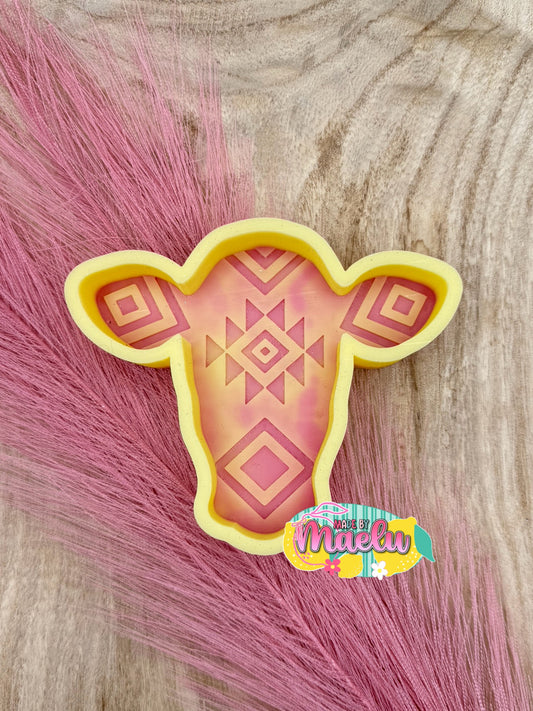 Aztec Cow Head Freshie Mold | Silicone Freshie Mold