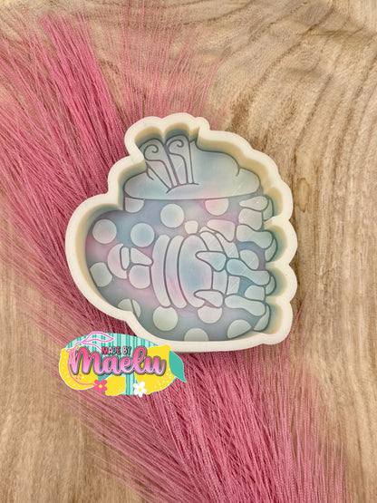 Skeleton Holding Pumpkin Drink Freshie Mold | Silicone Freshie Mold