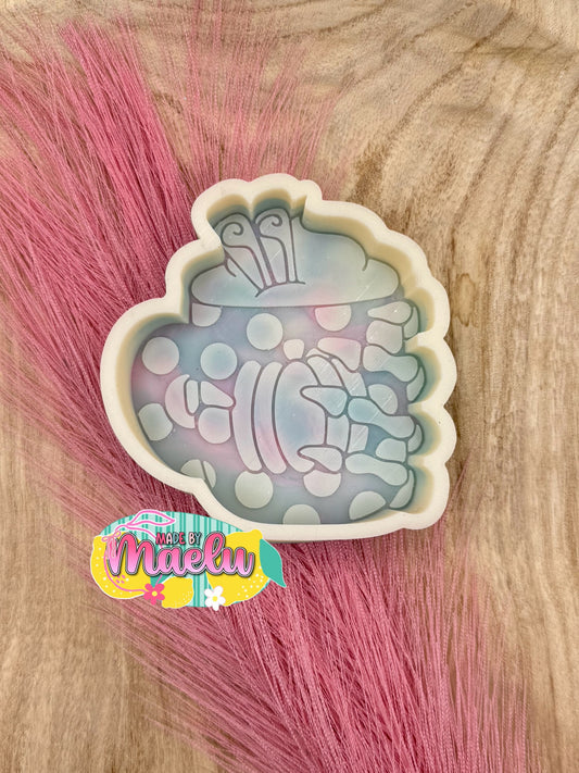 Skeleton Holding Pumpkin Drink Freshie Mold | Silicone Freshie Mold