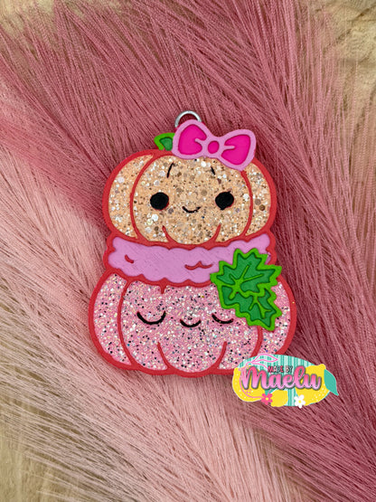 Cute Stacked Pumpkins with Scarf Freshie Mold | silicone freshie mold