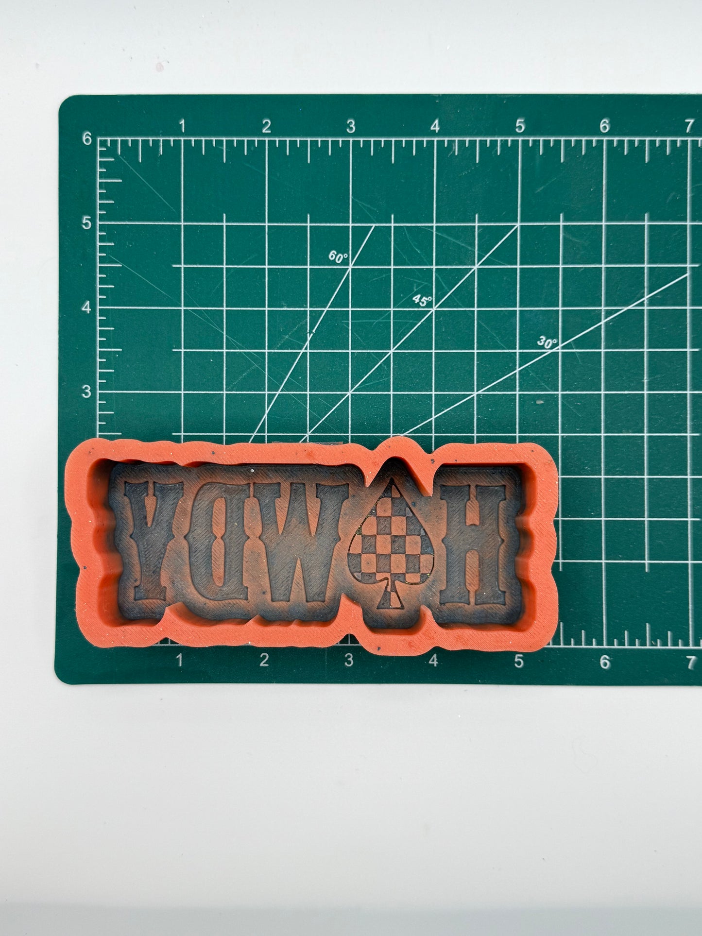 Howdy Checkered Spade Freshie Mold | Silicone Freshie Mold