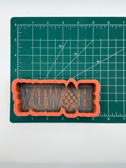 Howdy Checkered Spade Freshie Mold | Silicone Freshie Mold