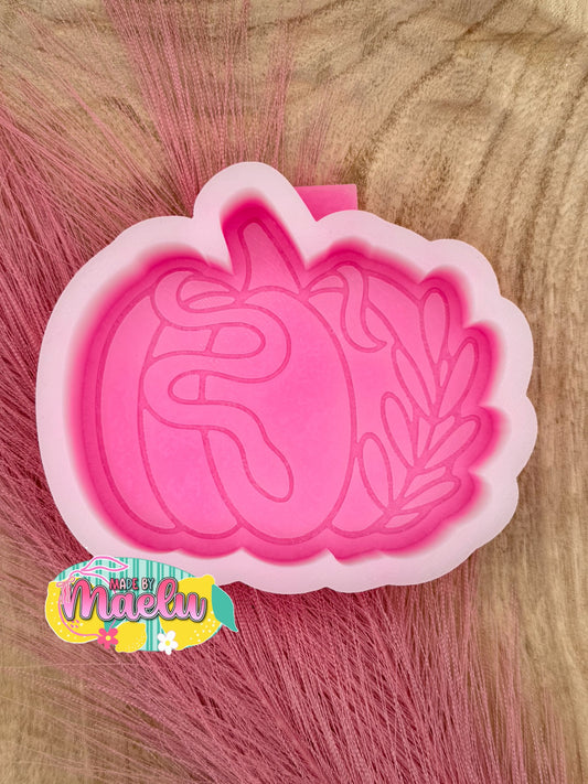 Pumpkin with Snake and Leaf Freshie Mold | silicone freshie mold