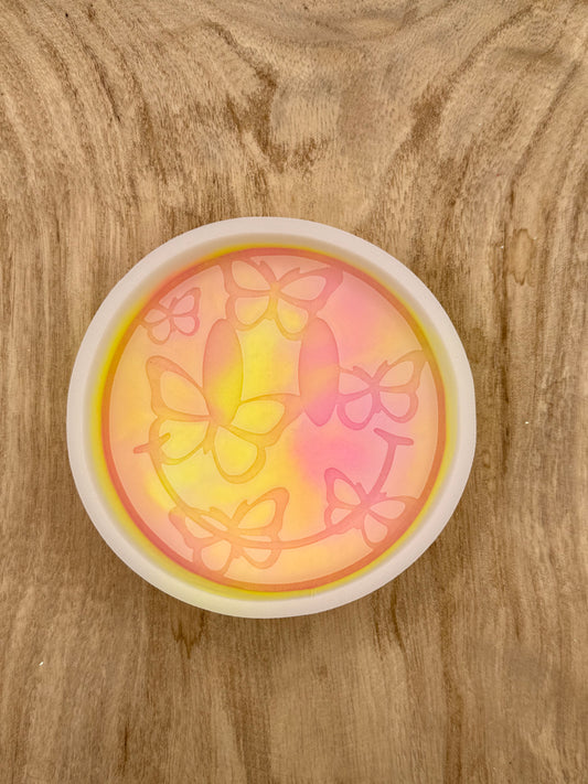 Smiley with Butterflies (Overstock) Freshie Mold | silicone freshie mold