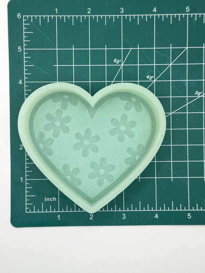 Heart with Flowers Freshie Mold | Silicone Freshie Mold