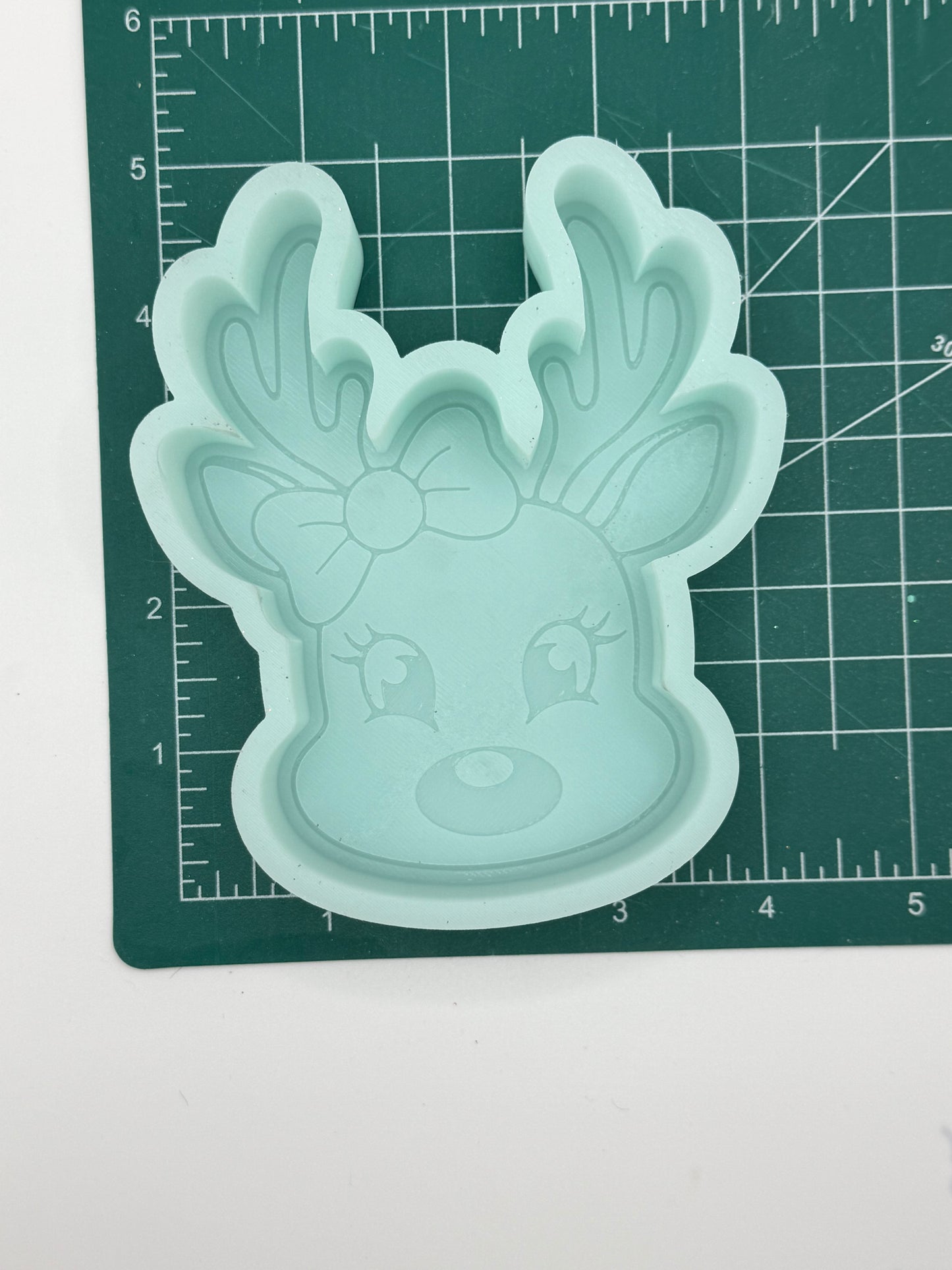 Reindeer Girl with Bow Freshie Mold | silicone freshie mold