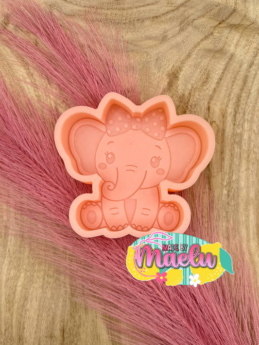Elephant with Bow Freshie Mold | Silicone Freshie Mold