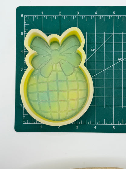 Disco Ornament with Bow Freshie Mold | silicone freshie mold