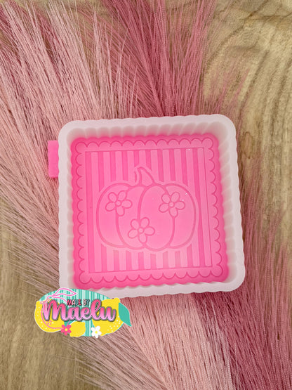 Floral Pumpkin Striped Stamp Freshie Mold | silicone freshie mold