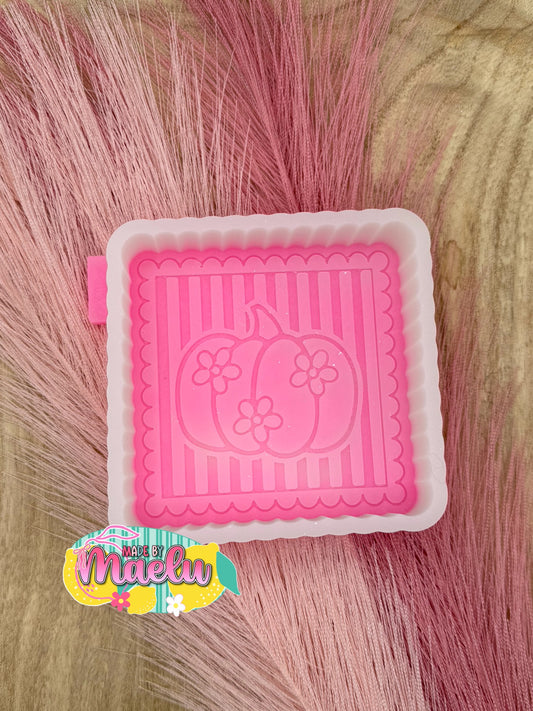 Floral Pumpkin Striped Stamp Freshie Mold | silicone freshie mold