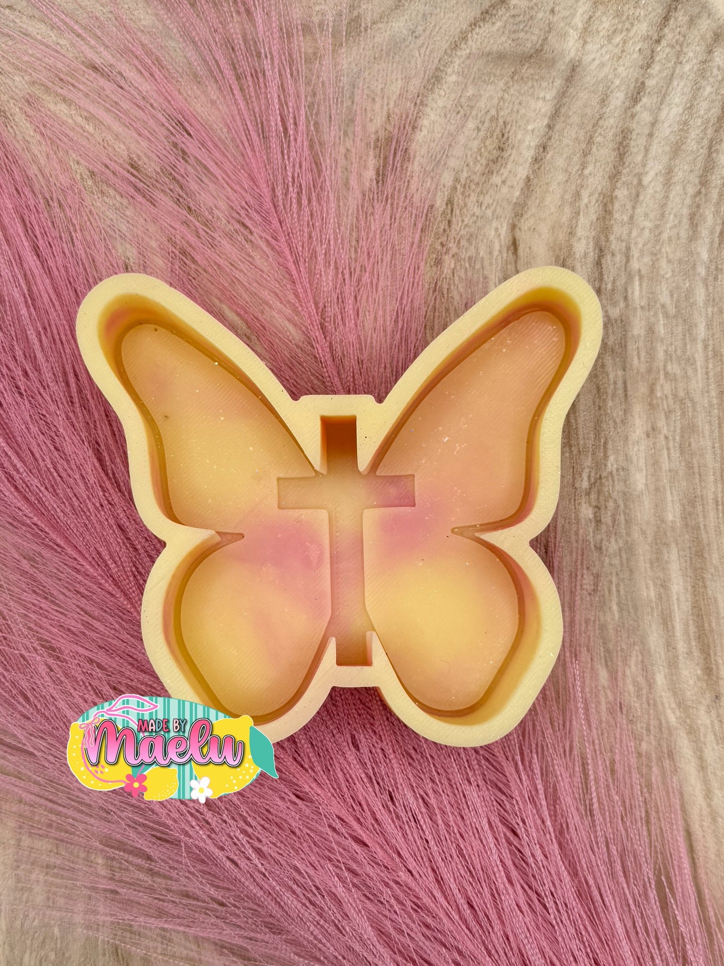 Butterfly with Cross Freshie Mold | Silicone Freshie Mold