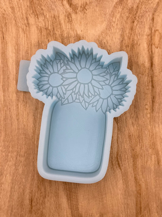 Flowers in Mason Jar (Overstock) Freshie Mold | silicone freshie mold