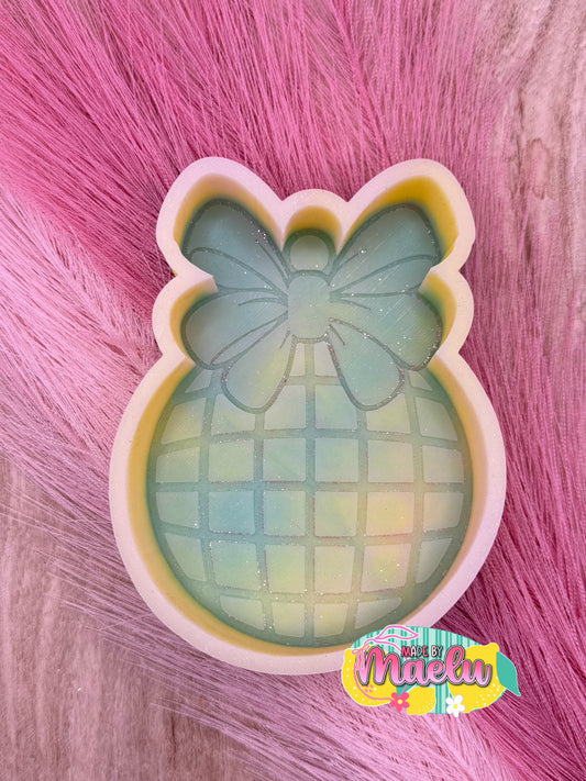 Disco Ornament with Bow Freshie Mold | silicone freshie mold