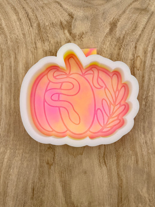Pumpkin with Snake and Leaf (Overstock) Freshie Mold | silicone freshie mold