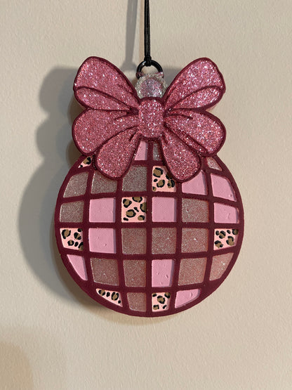 Disco Ornament with Bow Freshie Mold | silicone freshie mold