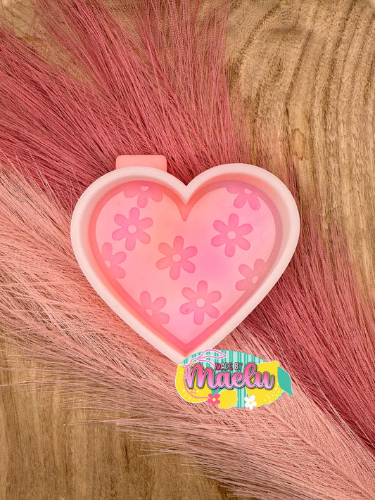 Heart with Flowers Freshie Mold | Silicone Freshie Mold