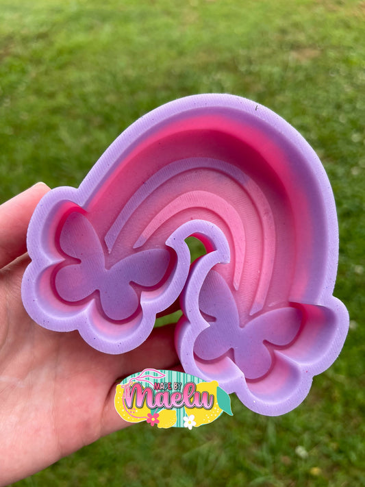 Rainbow with Butterflies Freshie Mold | Silicone Freshie Mold