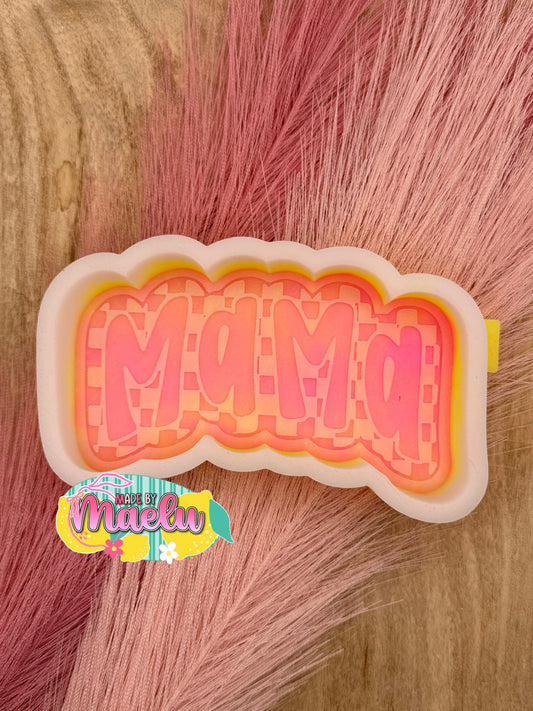 Checkered Handwritten Mama Freshie Mold | silicone freshie mold