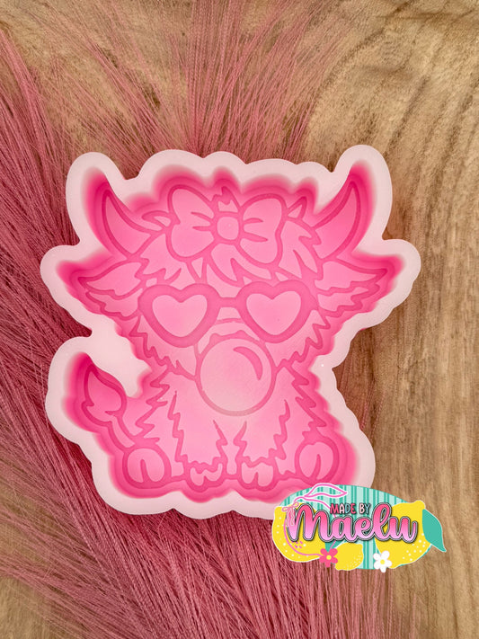 Baby Highland with Bubble Gum Freshie Mold | silicone freshie mold