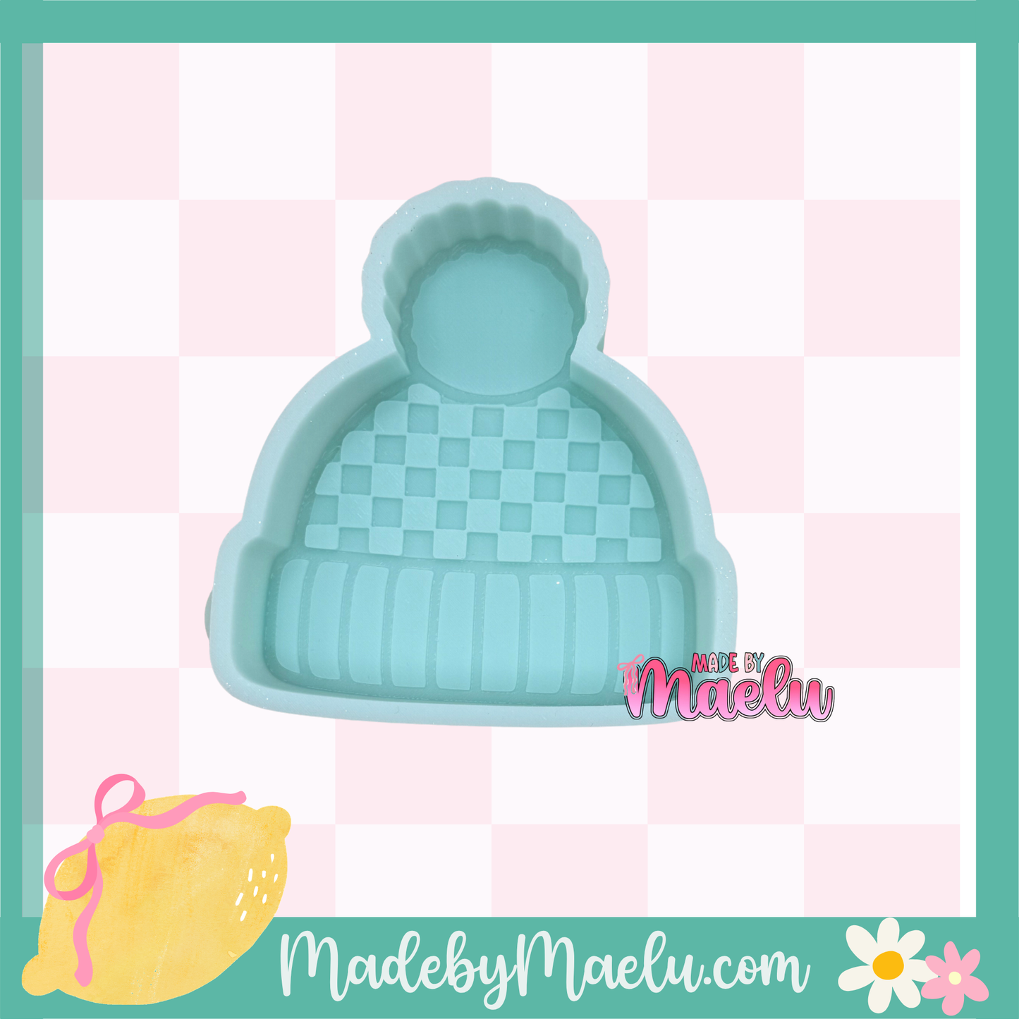Checkered Beanie Freshie Mold | silicone freshie mold | C175