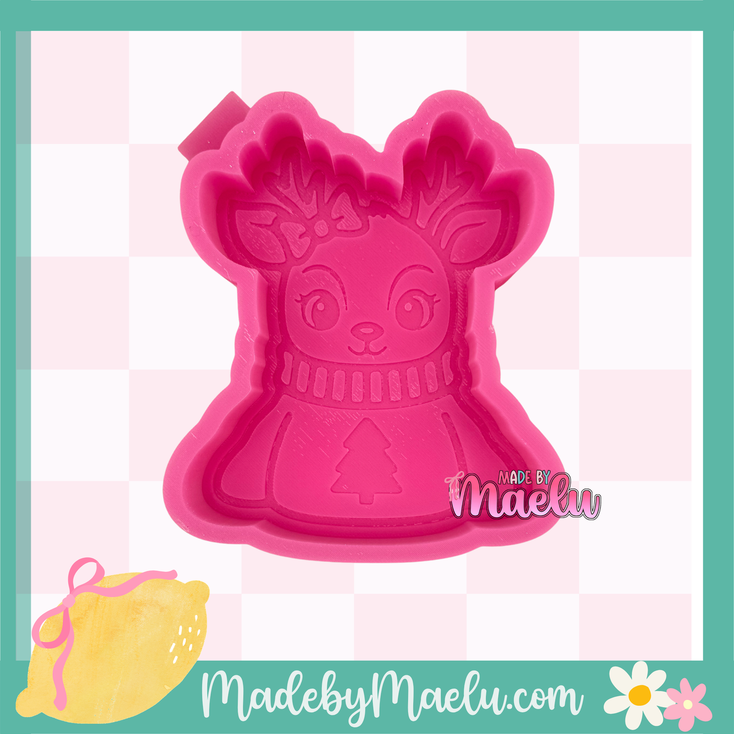 Reindeer in Sweater Freshie Mold | silicone freshie mold | C172