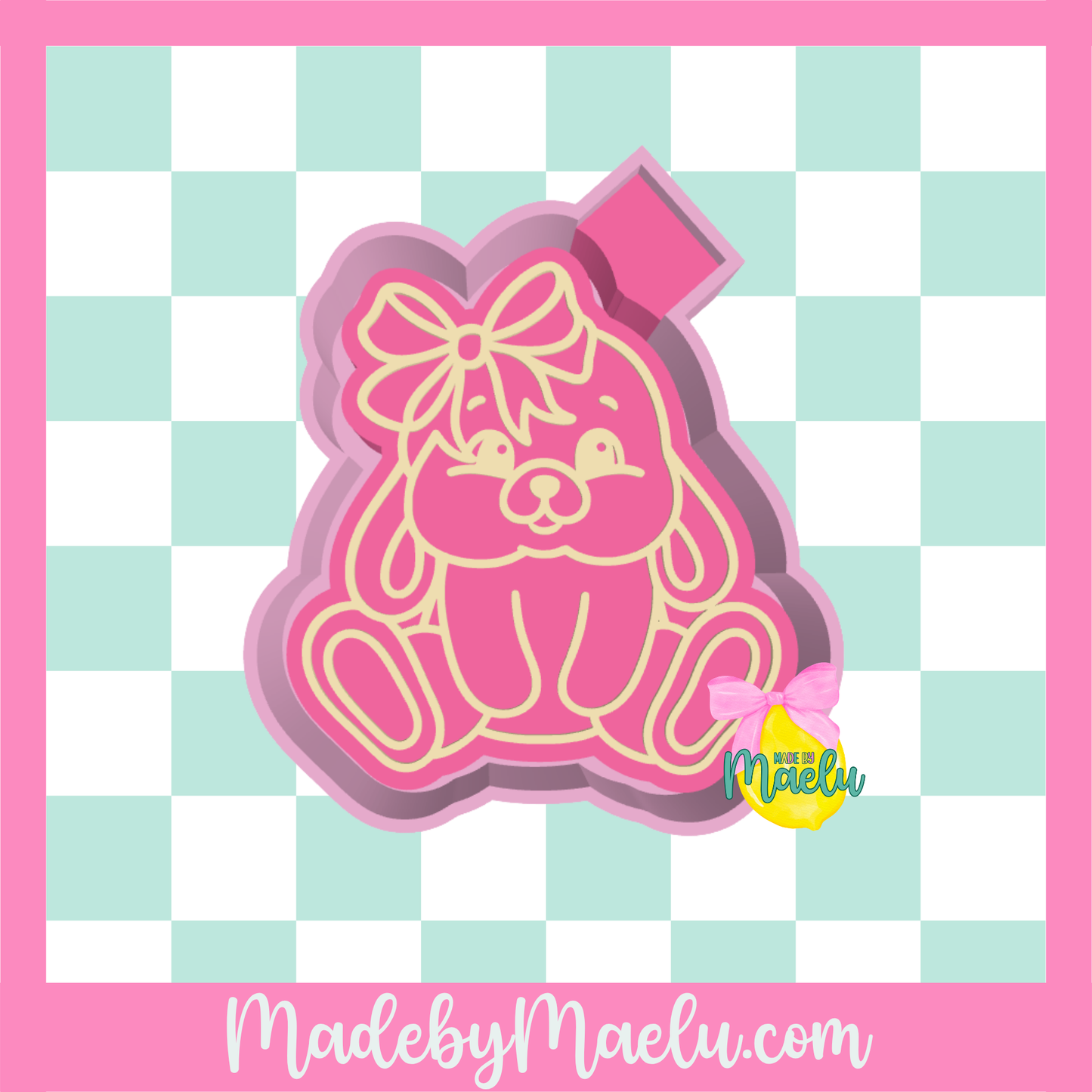 Bunny Puffy Bow Freshie Mold | silicone freshie mold | S117
