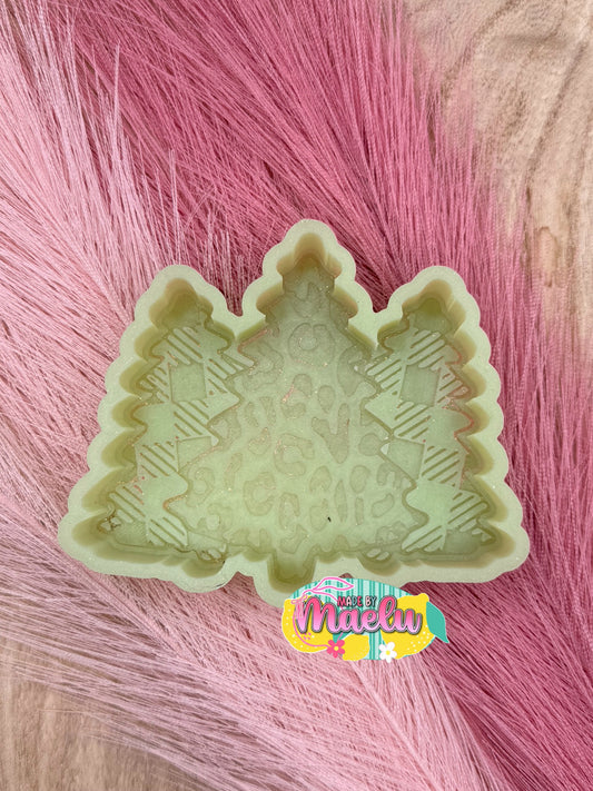 Leopard & Plaid Trees Freshie Mold | silicone freshie mold