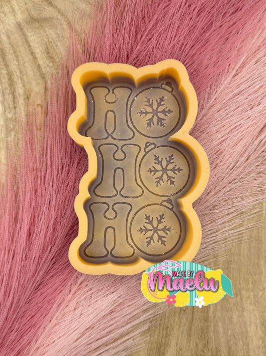 Ho Ho Ho Snowflakes Freshie Mold | silicone freshie mold