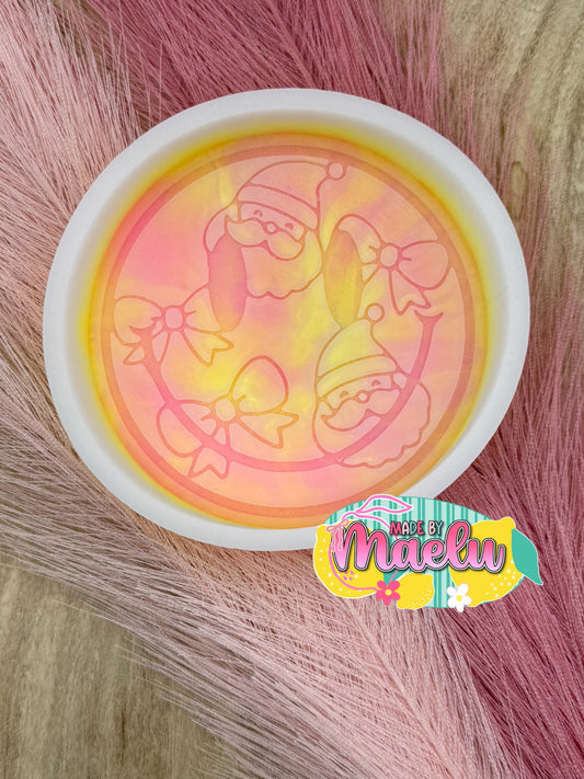 Santa & Bows Smiley Freshie Mold | silicone freshie mold