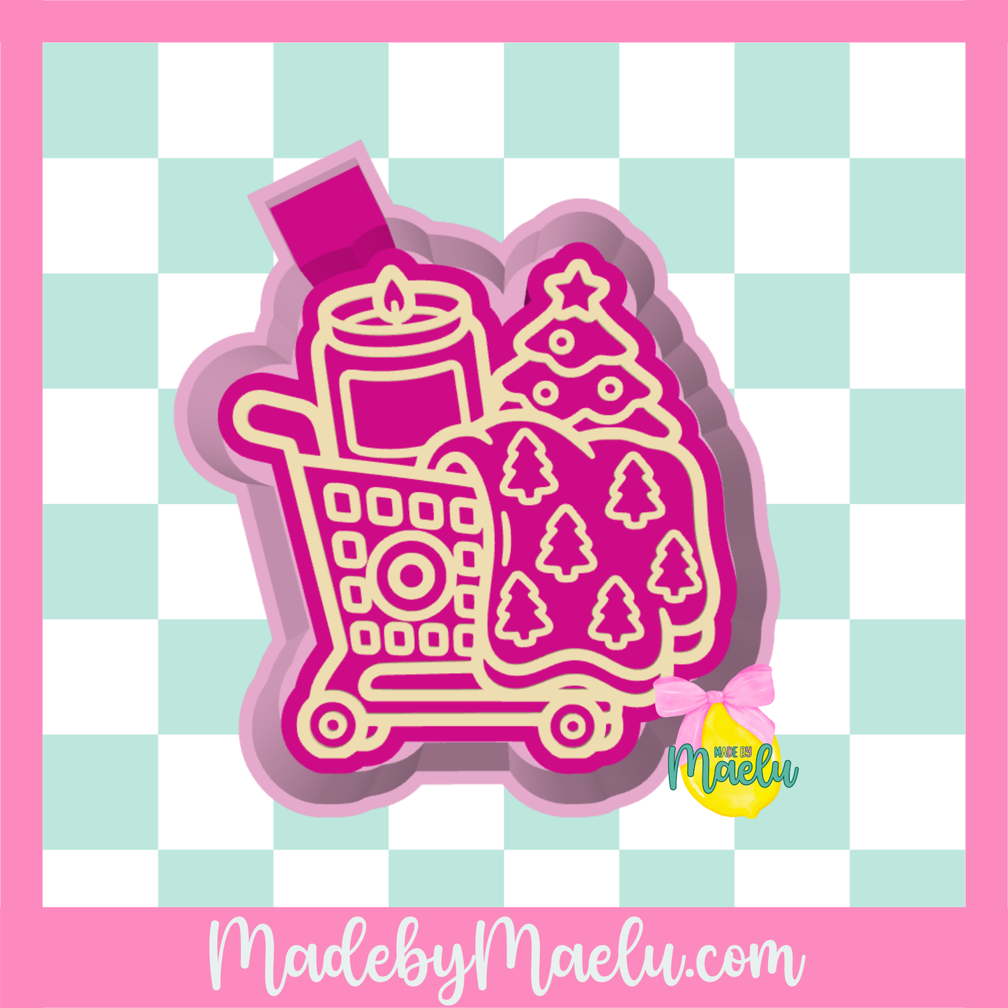 Christmas Shopping Cart Freshie Mold | silicone freshie mold | C147