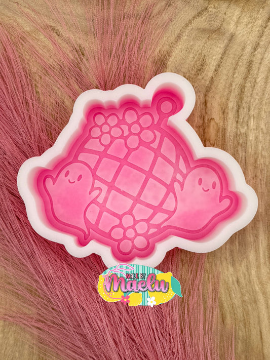 Ghost and Flowers Disco Ball freshie mold | silicone freshie mold