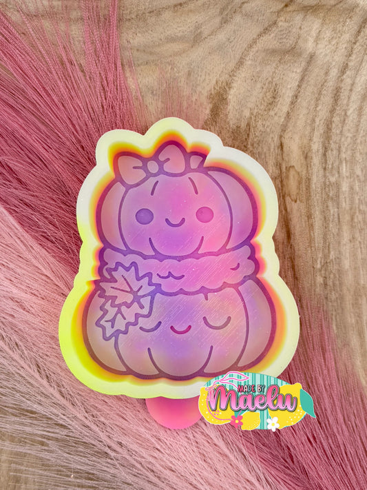Cute Stacked Pumpkins with Scarf Freshie Mold | silicone freshie mold