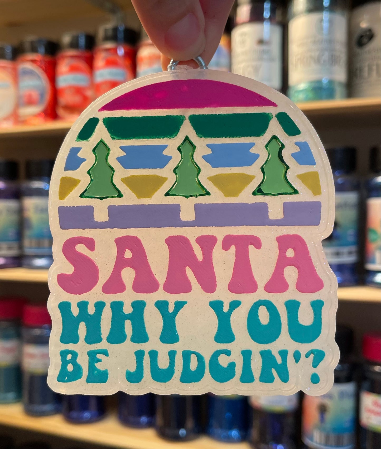 Santa Why You Be Jugdin’? Freshie Mold | silicone freshie mold
