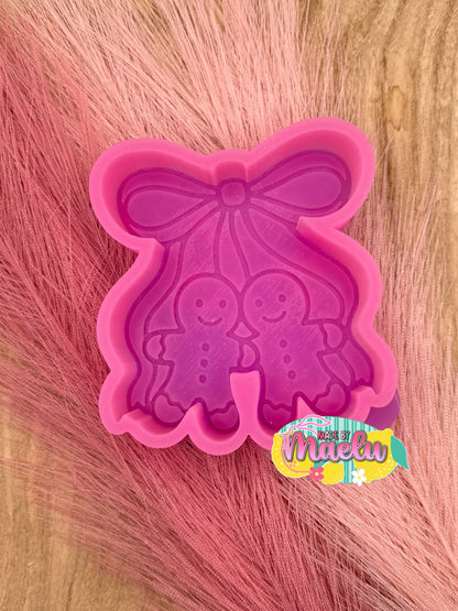 Gingerbread Cherries with Bow Freshie Mold | silicone freshie mold