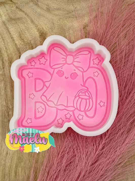 BOO with Cute Ghost freshie mold | silicone freshie mold