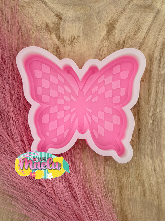 Checkered Butterfly Freshie Mold | Silicone Freshie Mold