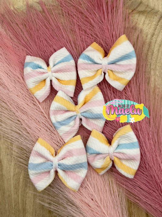 Pastel Brush Stroke Stripes Freshie Bows - Qty 5