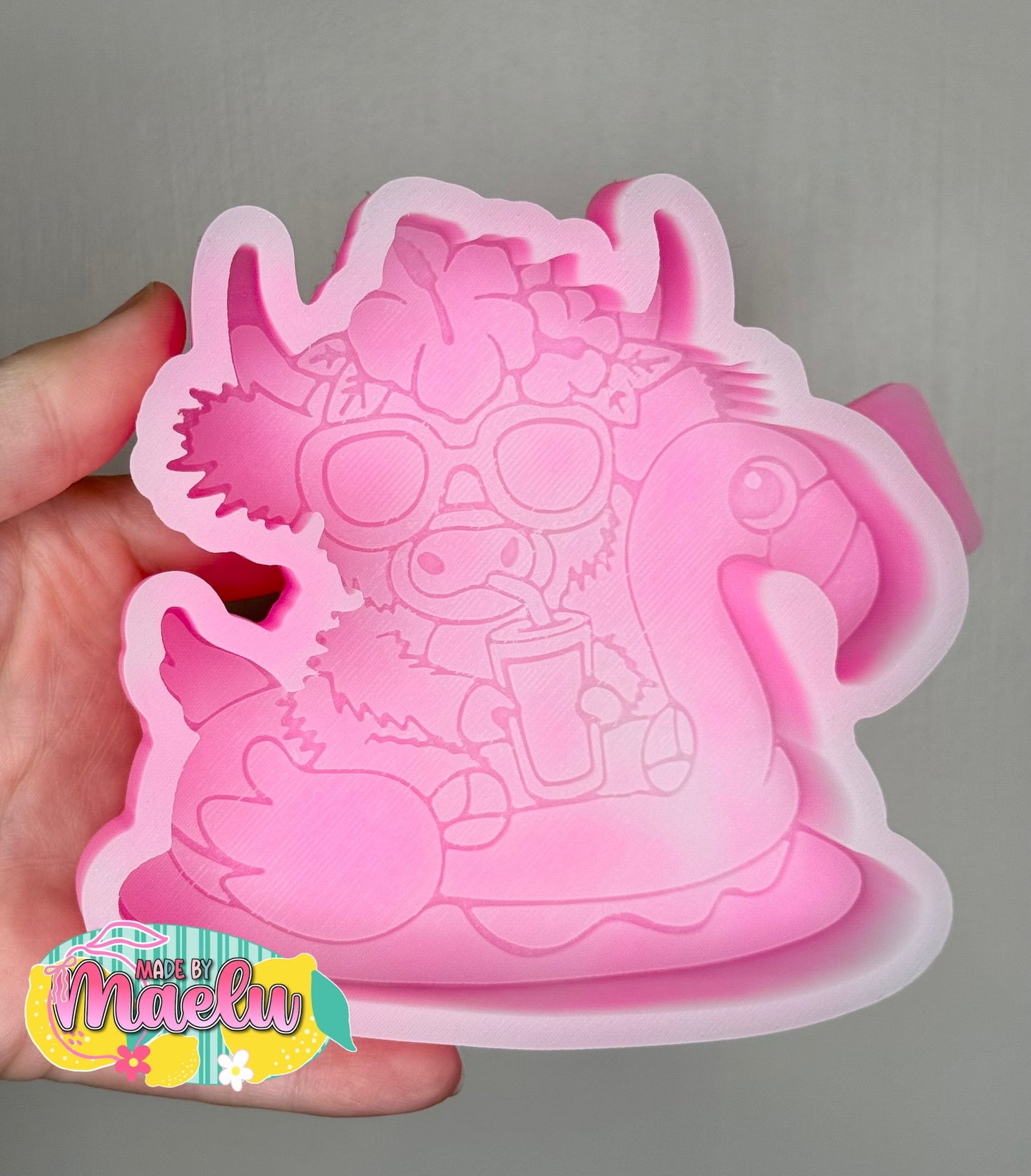 Highland in Flamingi Float freshie mold | silicone freshie mold