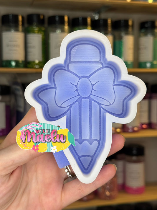 Pencil with Bow Freshie Mold | Silicone Freshie Mold