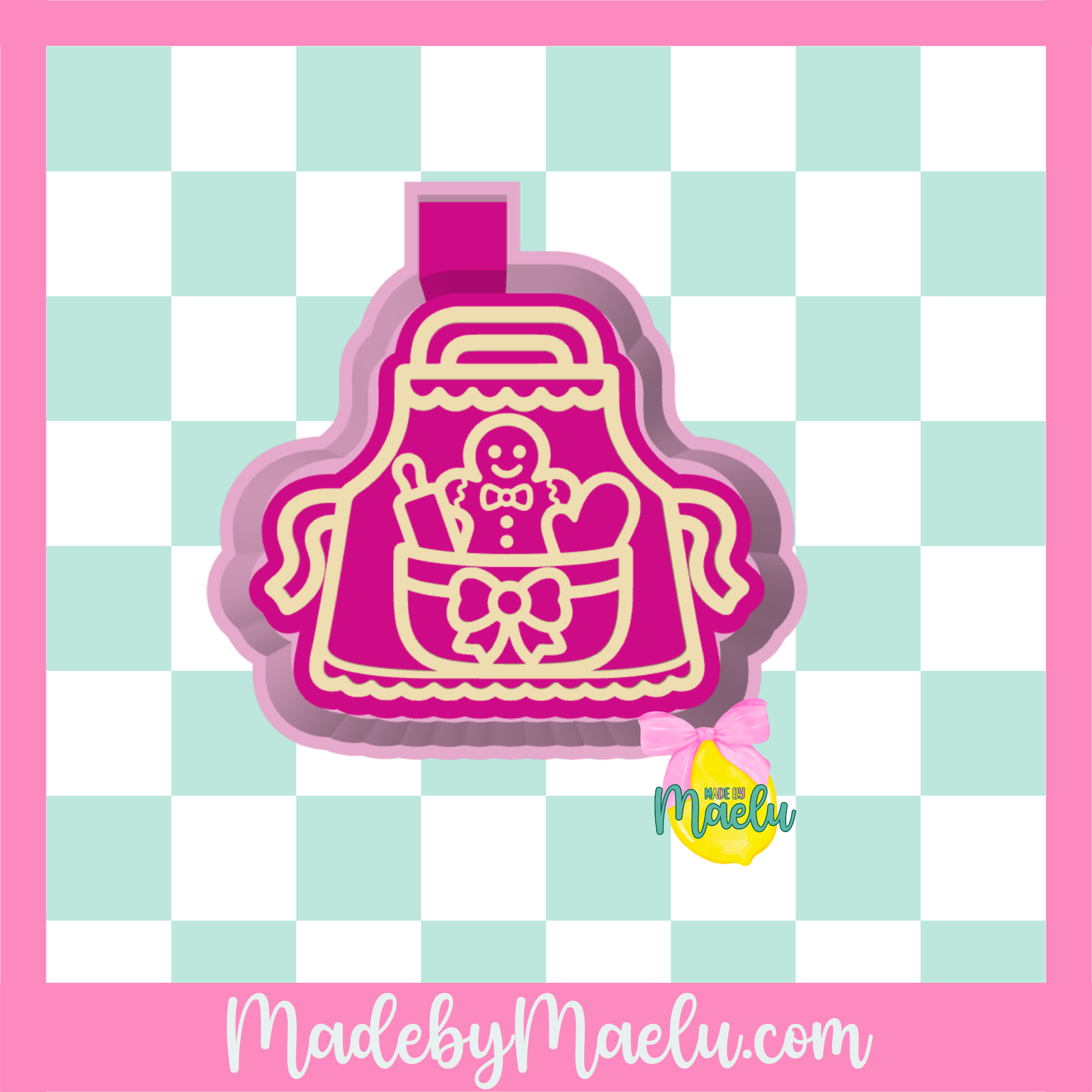Gingerbread Apron Freshie Mold | silicone freshie mold | C192