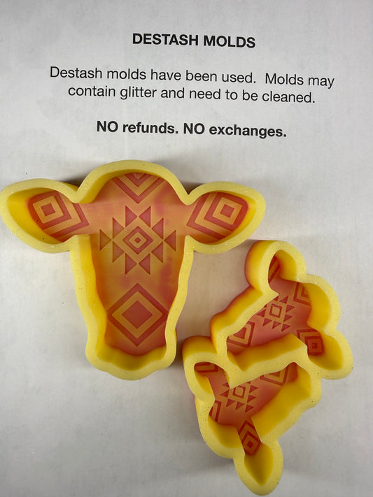 DESTASH Mold - Aztec Cow Head with Vent Clips