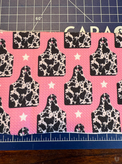 Pink with Cow Print Cow Tag | Freshie Bows