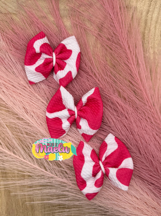 White and Pink Cow Print | Freshie Bows