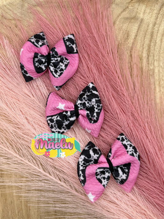 Pink with Cow Print Cow Tag | Freshie Bows